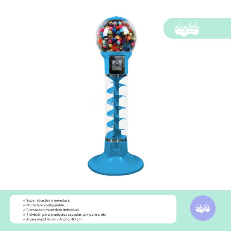 GENERICO - MÁQUINA EXPENDEDORA DE CHICLES ESPIRAL BLUE