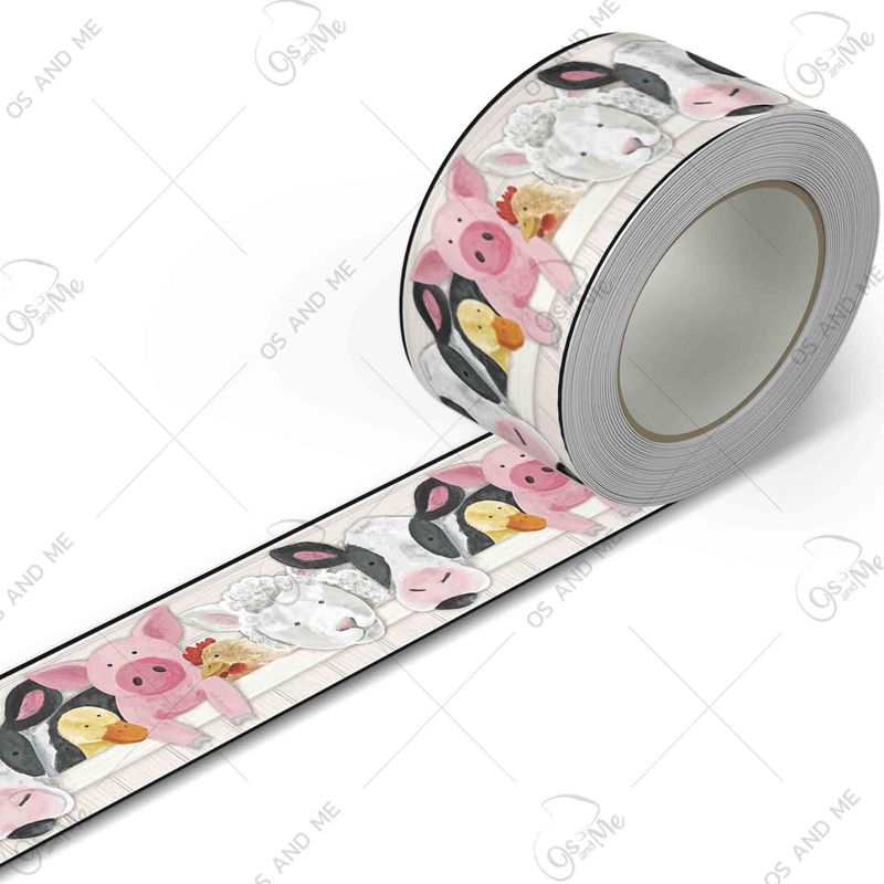 GENERICO - Cenefa Infantil Autoadhesiva Decorativa – Animales de Corral – 5.92 mts