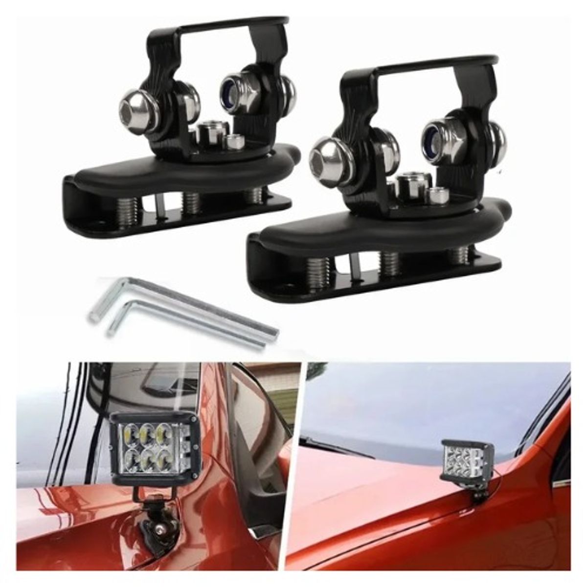 GENERICO - ABRAZADERA UNIVERSAL DE MONTAJE DE BARRA LED NEGRO