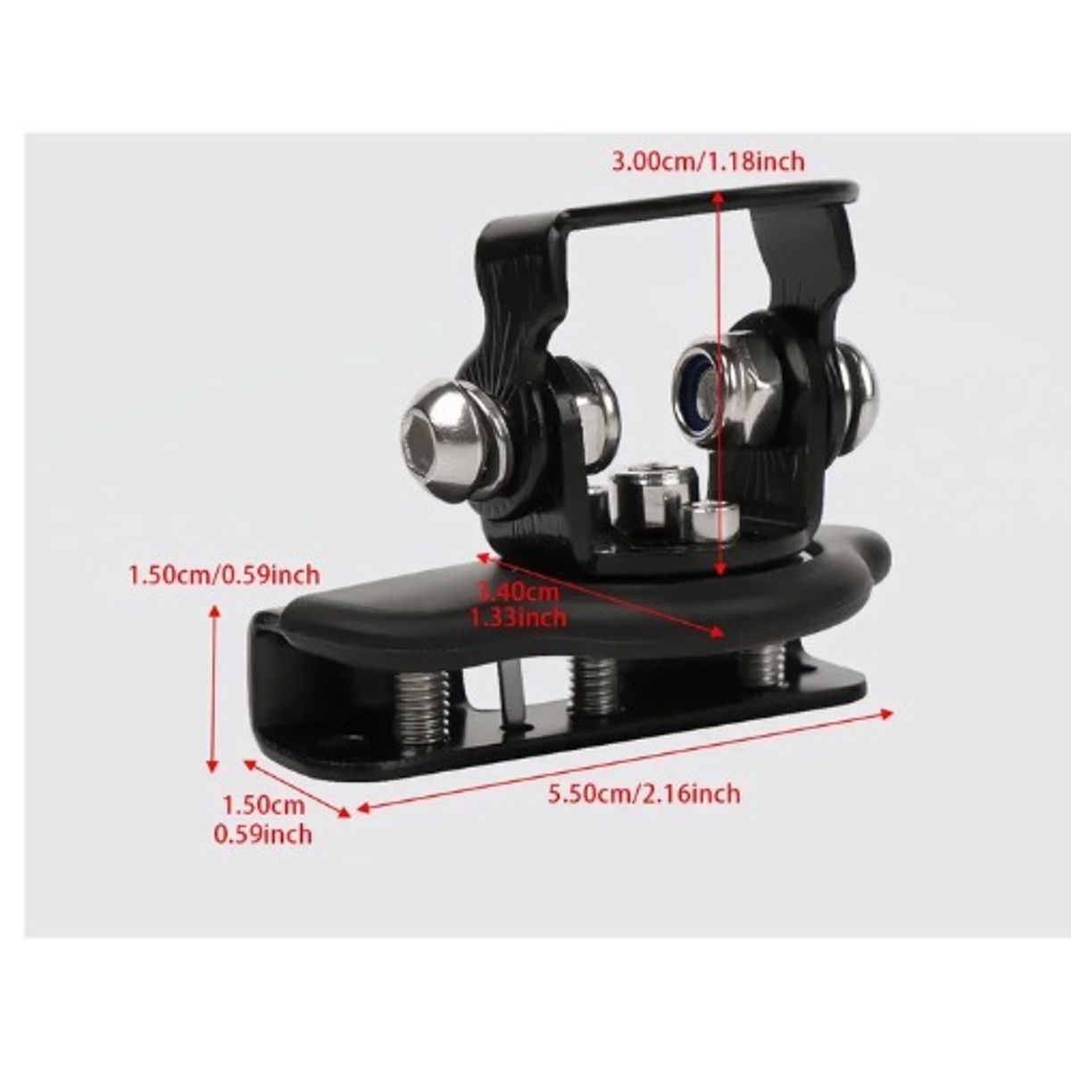 GENERICO - ABRAZADERA UNIVERSAL DE MONTAJE DE BARRA LED NEGRO