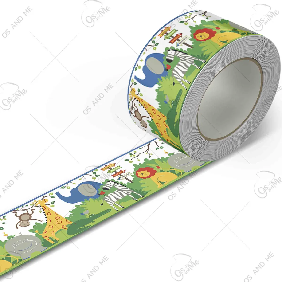 GENERICO - Cenefa Infantil Autoadhesiva Decorativa – Safari Colorido – 5.92 mts