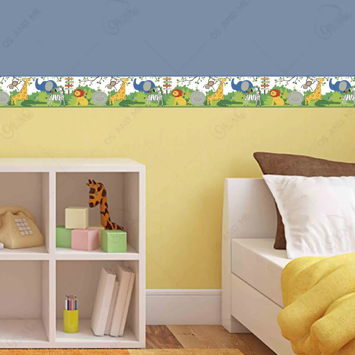 GENERICO - Cenefa Infantil Autoadhesiva Decorativa – Safari Colorido – 5.92 mts