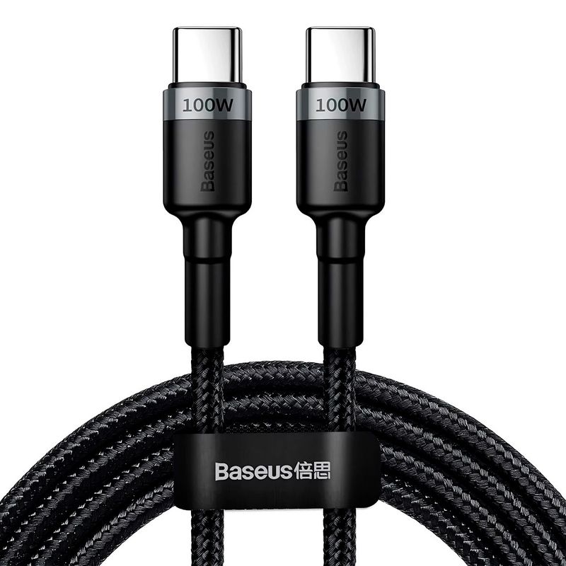 BASEUS - Cable 100w Carga Rápida Baseus Tipo C - Tipo C 1 Metro Trenzado