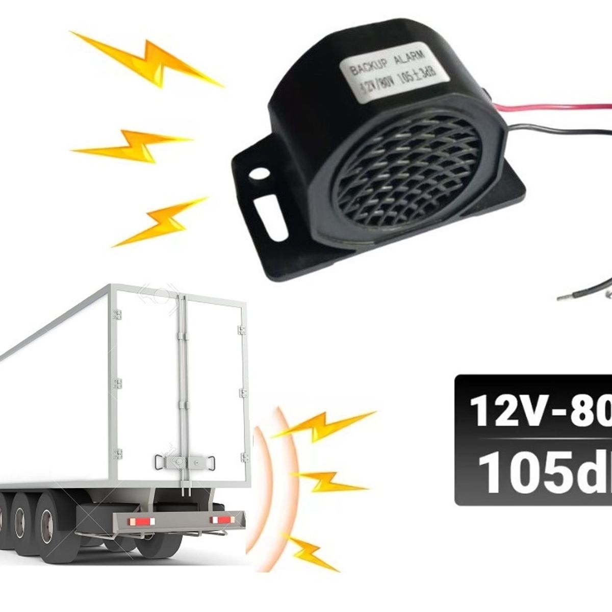 Alarma de Retroceso Sirena Vehicular 12v 24v 105db 20w, marca GENERICO - Foto Principal