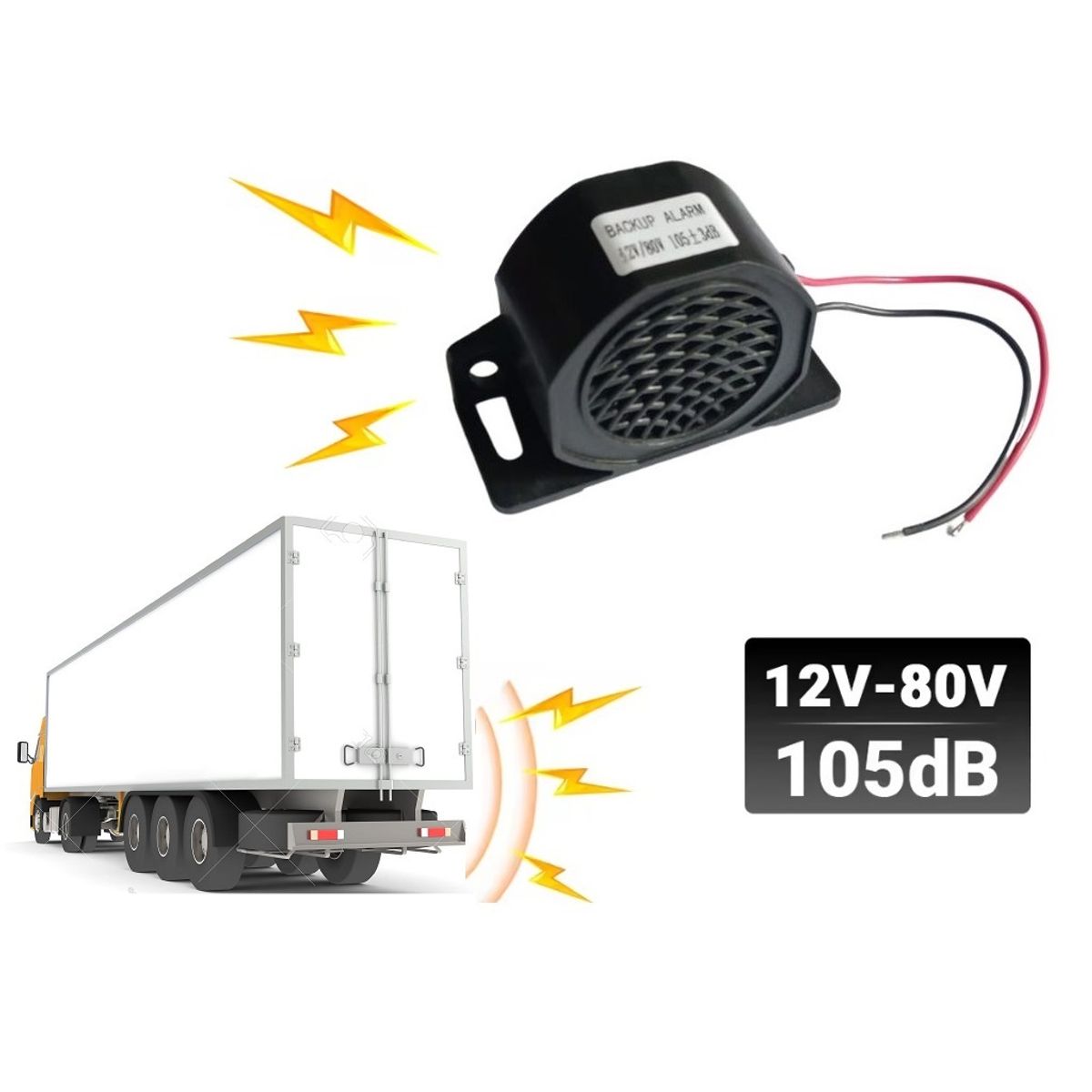Alarma de Retroceso Sirena Vehicular 12v 24v 105db 20w, marca GENERICO - Foto Principal