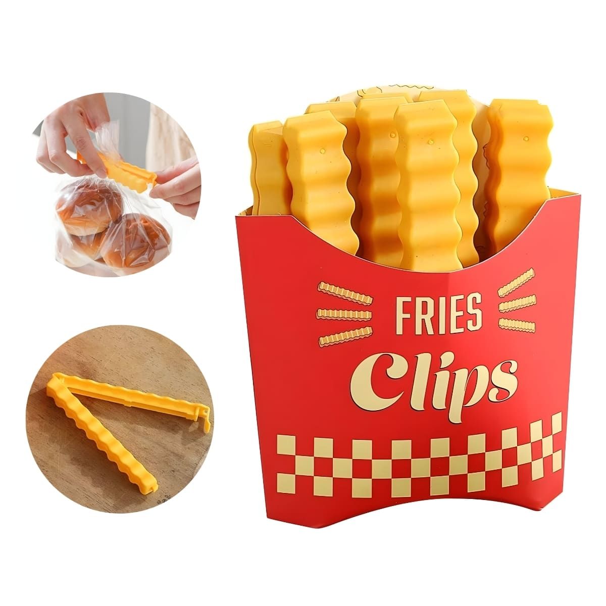 ELMEJORPRECIO - Set De Clips Modelo Papas Fritas