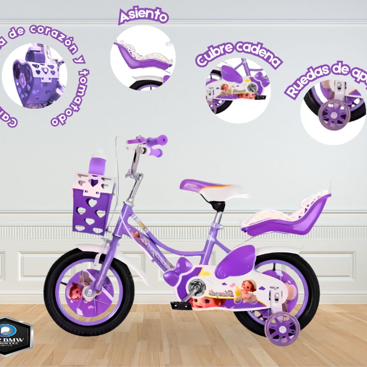 GENERICO - Bicicleta para Niña ARO 16 MORADO