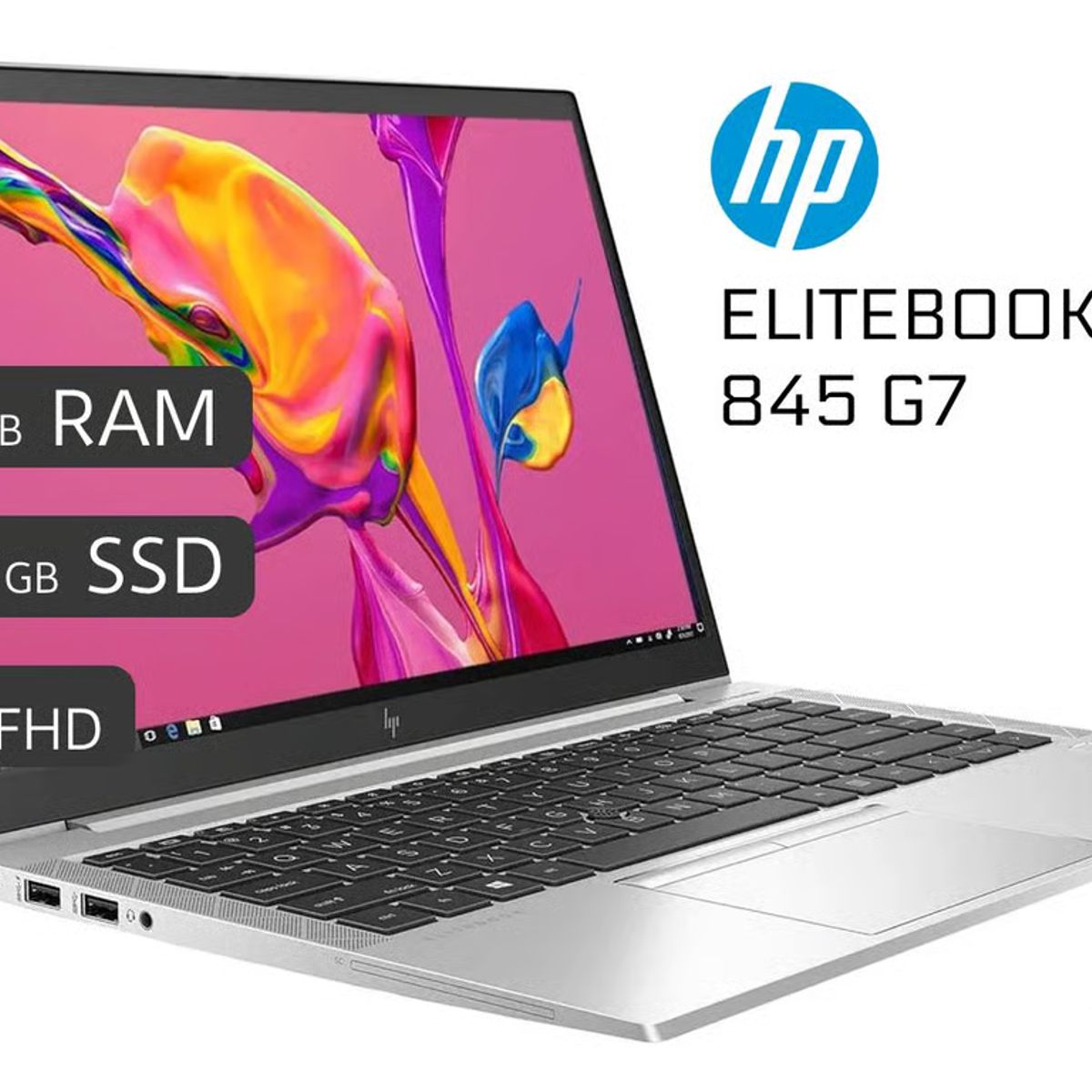 HP - Laptop Hp EliteBook 845 G7 AMD Ryzen 5 PRo 4650u 8GB RAM 512GB SSD Reacondicionado 1 Año Garantía
