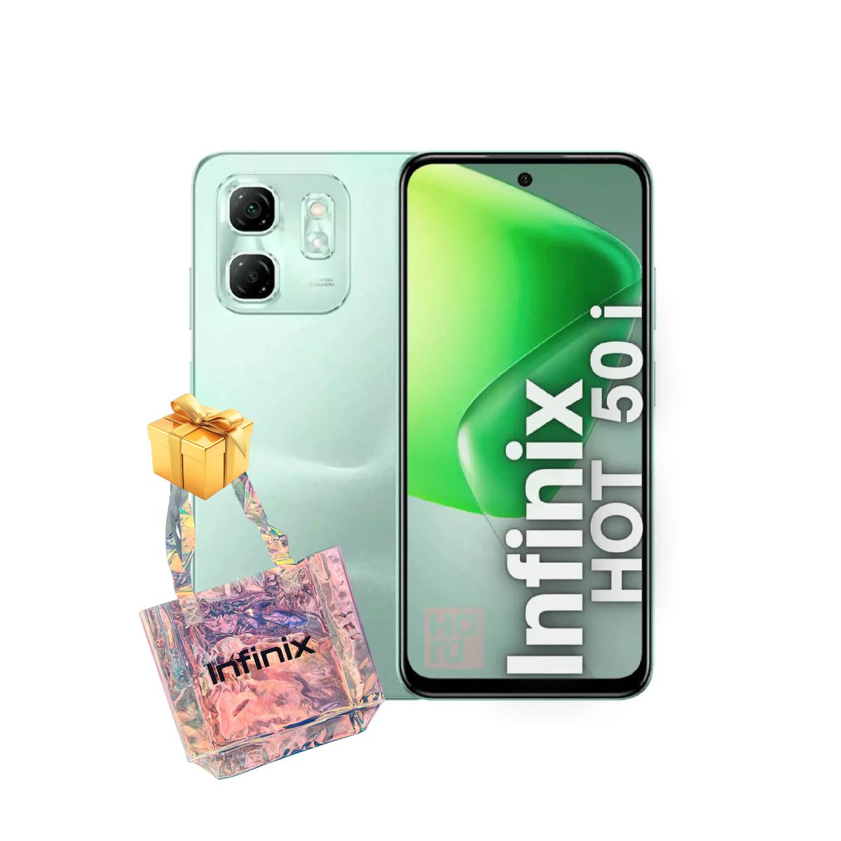 INFINIX - INFINIX HOT 50i VERDE 4+4RAM 256GB+OBSEQUIO HANBAG PVC COLOR FULL-REGISTRADO