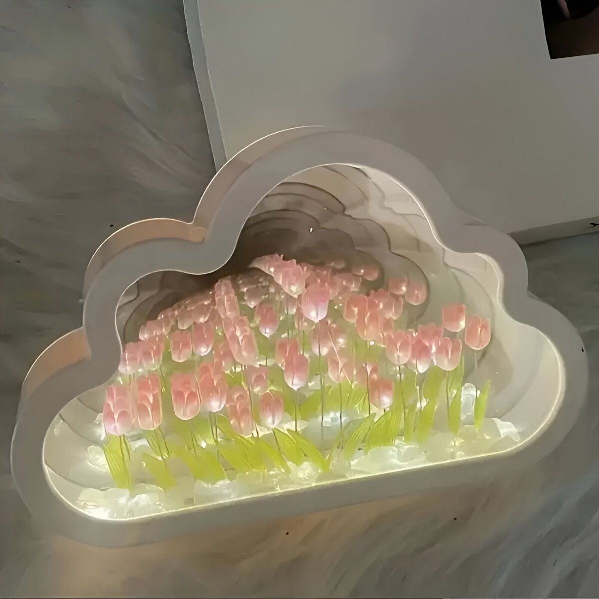 ELMEJORPRECIO - Lampara Led Diseño Tulipanes Infinitos Rosado