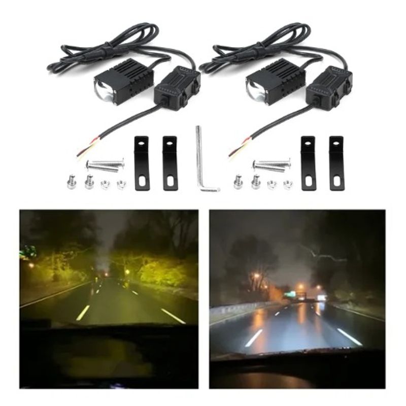 GENERICO - FARO DELANTERO MINI RECTANGULAR CON PROYECTOR ANTINIEBLA