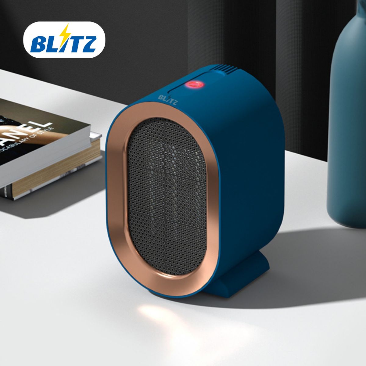 BLITZ - Calentador Eléctrico de Escritorio Azul