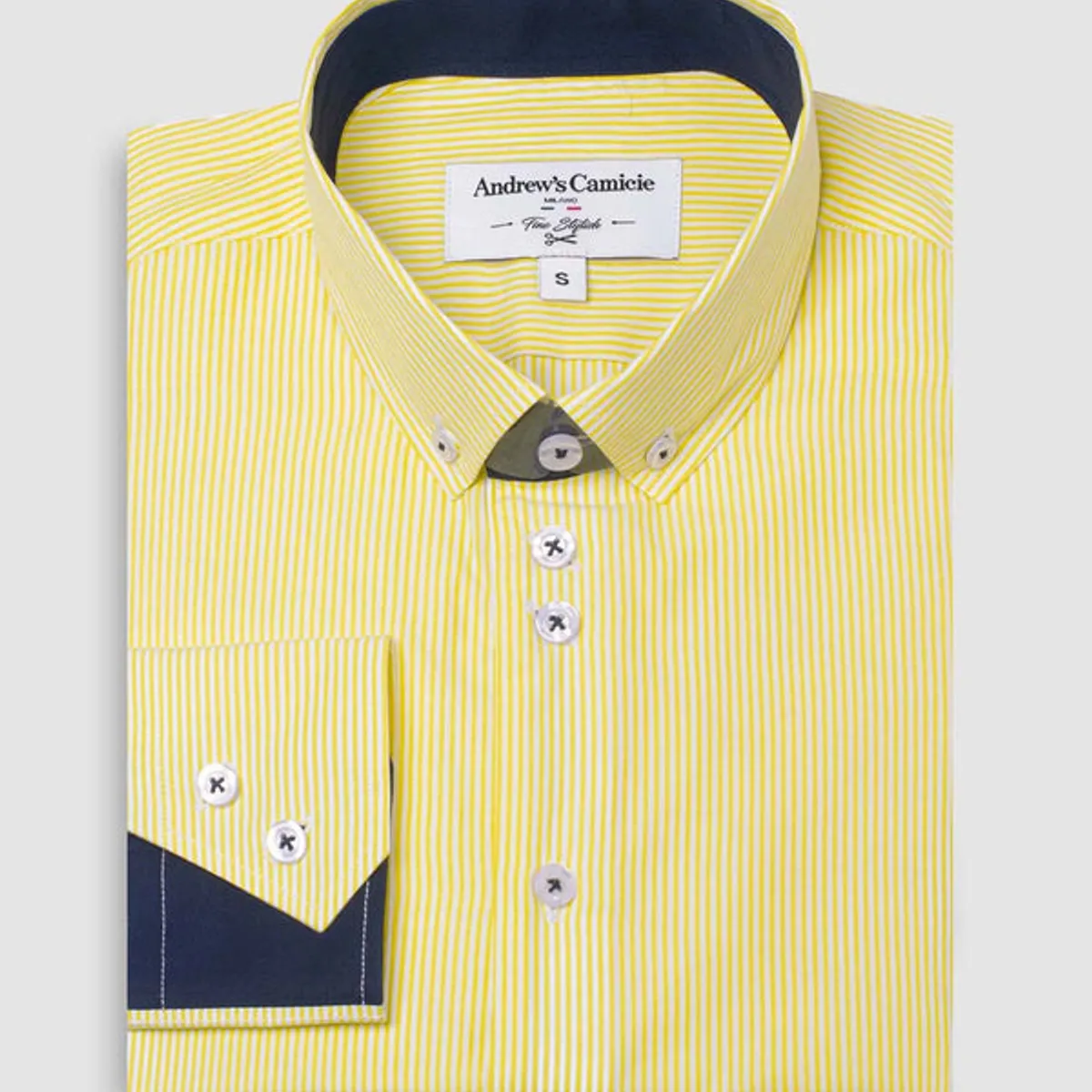 ANDREW'S TIES - Camisa Casual - cuello button-down Amarillo