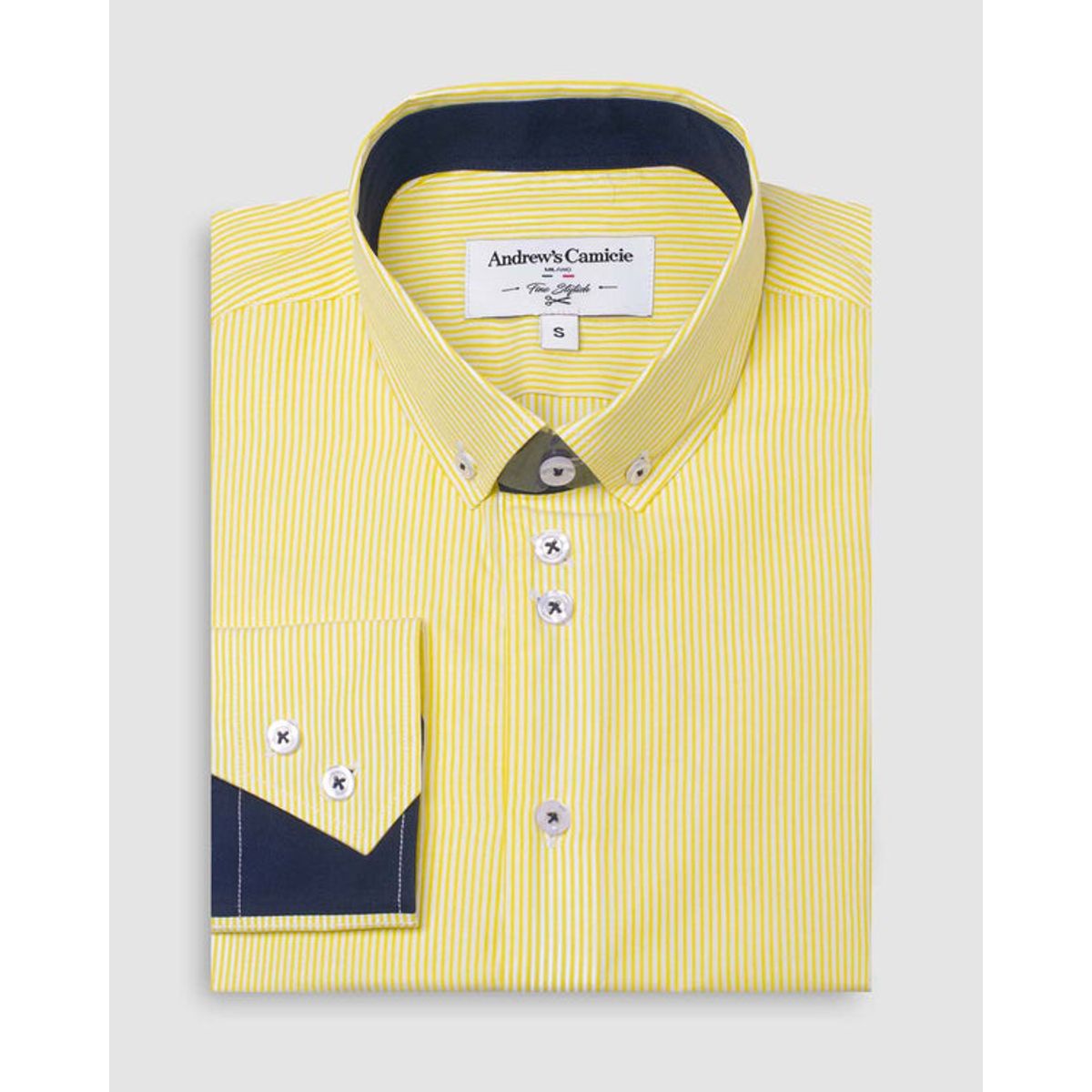 ANDREW'S TIES - Camisa Casual - cuello button-down Amarillo