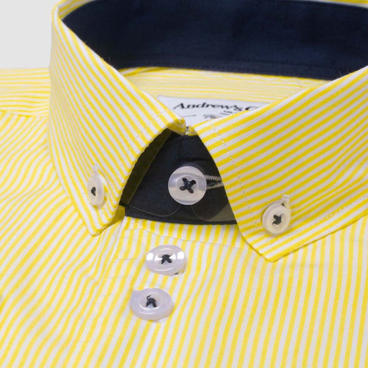 ANDREW'S TIES - Camisa Casual - cuello button-down Amarillo
