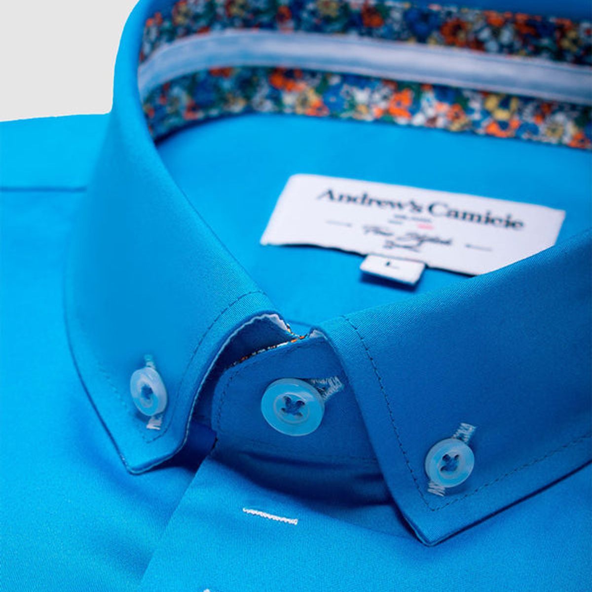 ANDREW'S TIES - Camisa Casual- cuello button-down turquesa