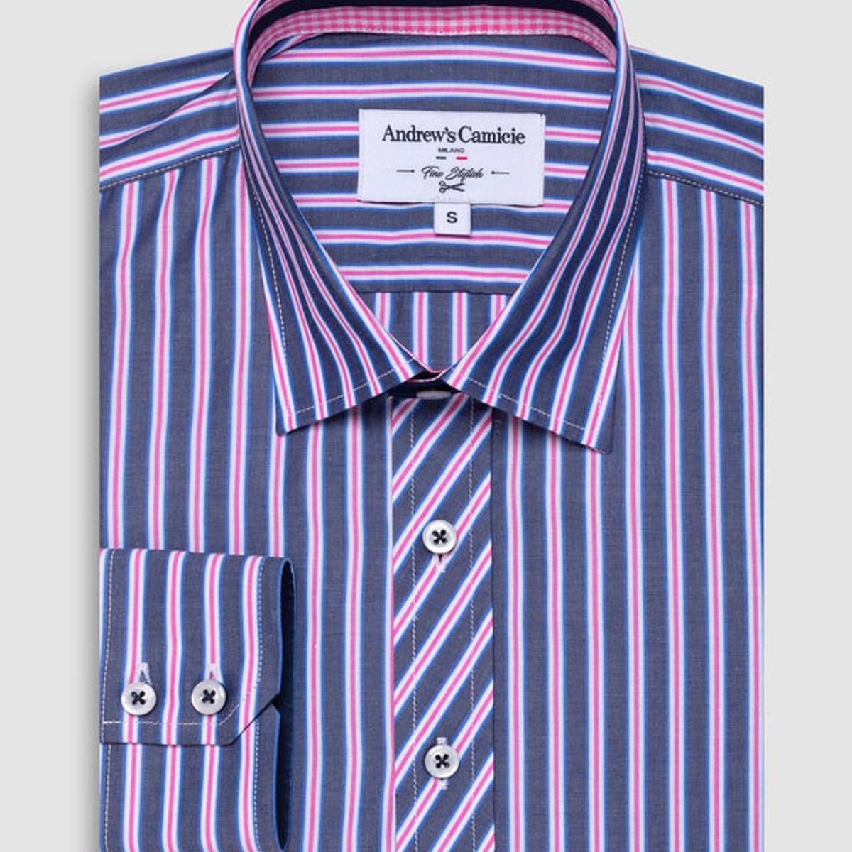 ANDREW'S TIES - Camisa Casual - cuello button-down  puño simple 2 botones regular azul