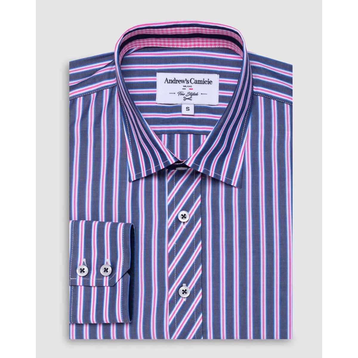 ANDREW'S TIES - Camisa Casual - cuello button-down  puño simple 2 botones regular azul