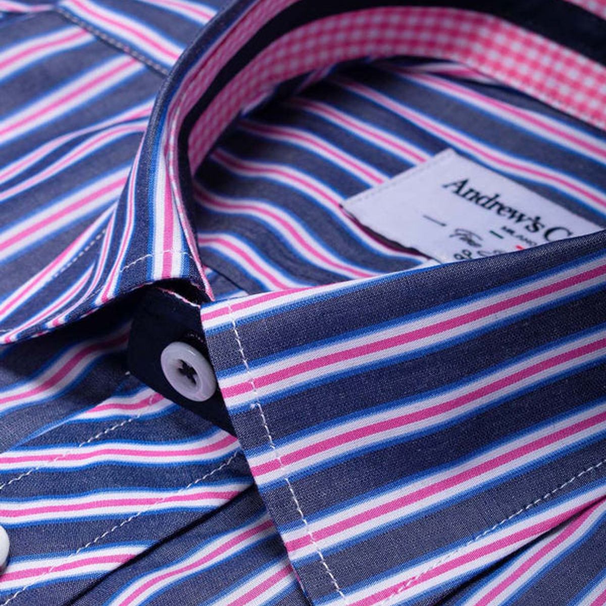 ANDREW'S TIES - Camisa Casual - cuello button-down  puño simple 2 botones regular azul