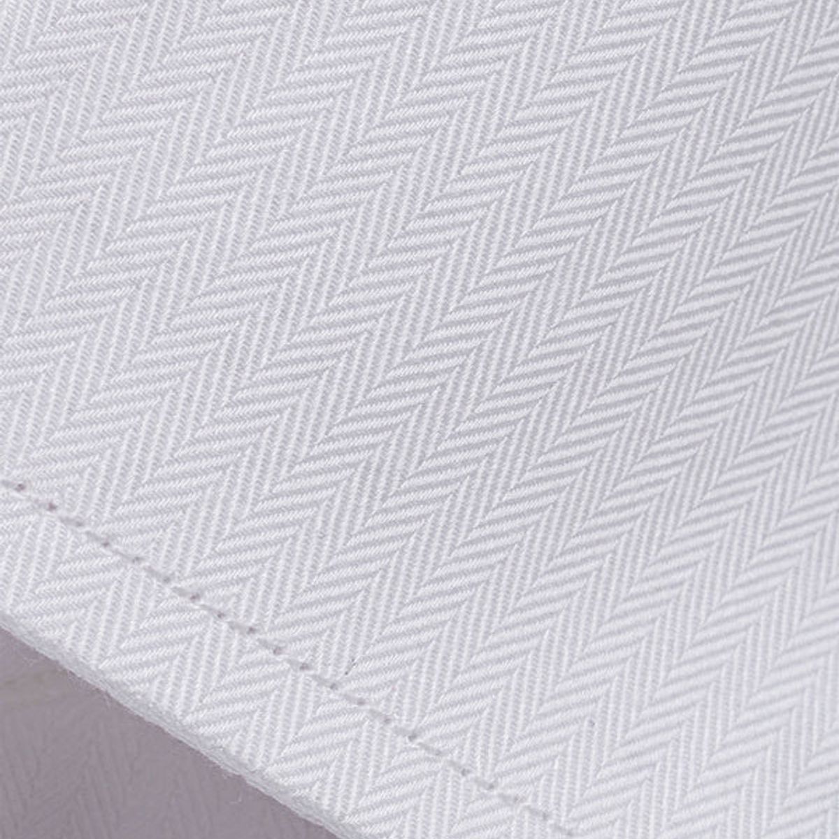 ANDREW'S TIES - Camisa Vestir dobby - Cuello Italiano  Puño simple regular blanco