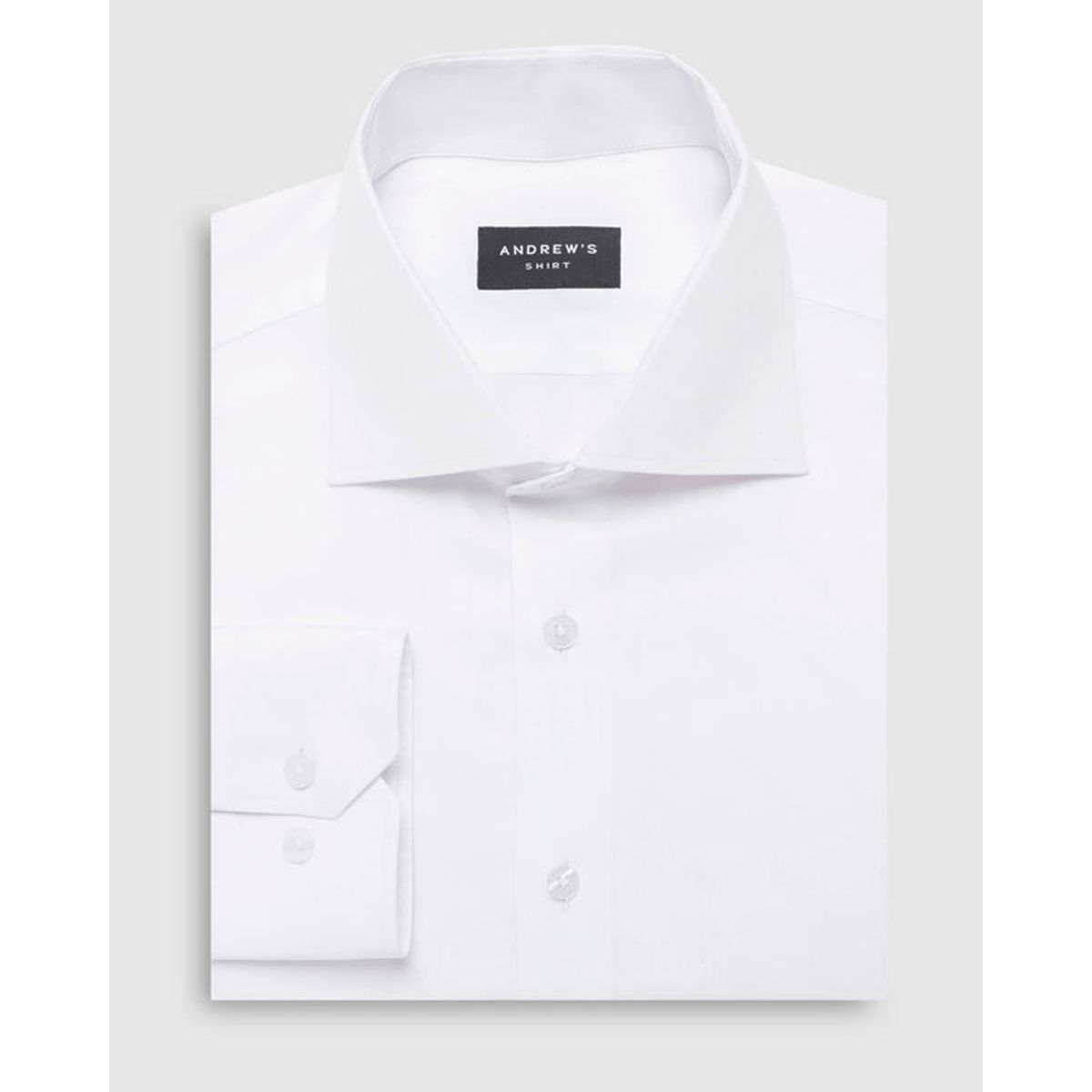 ANDREW'S TIES - Camisa Vestir dobby - Cuello Italiano  Puño simple regular blanco