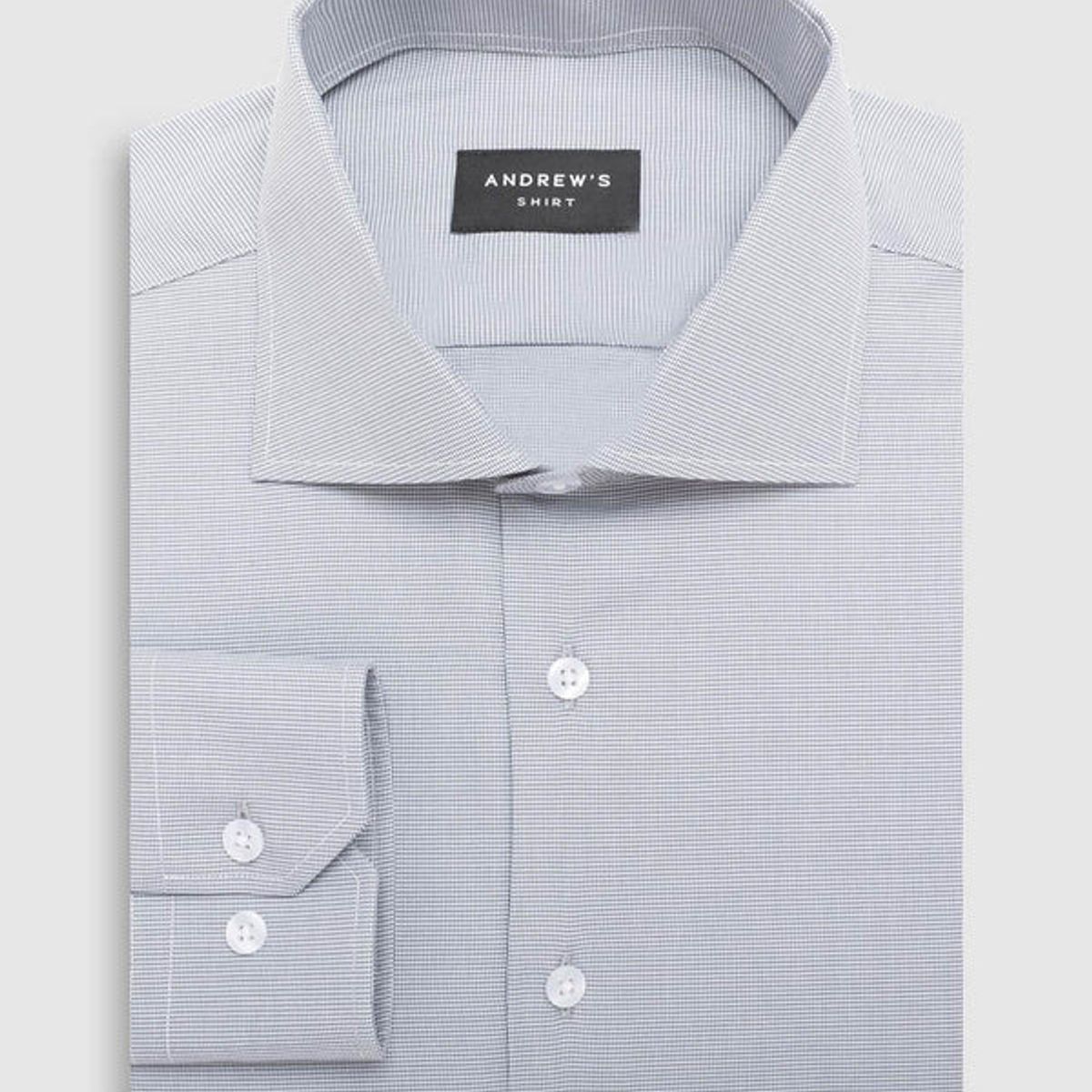 ANDREW'S TIES - Camisa Vestir - Puño simple 2 botones regulables Gris