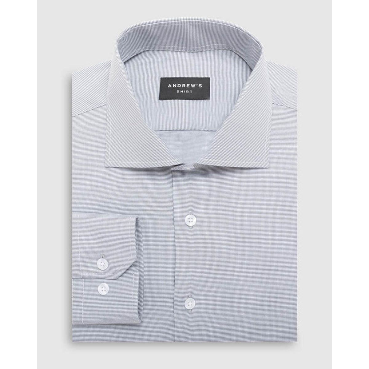 ANDREW'S TIES - Camisa Vestir - Puño simple 2 botones regulables Gris