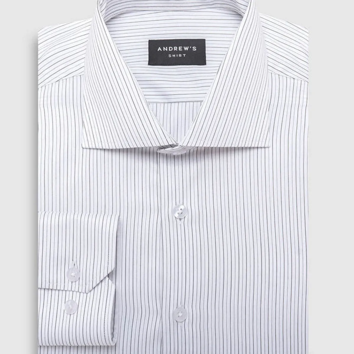 ANDREW'S TIES - camisa vestir - Puño simple blanco a rayas