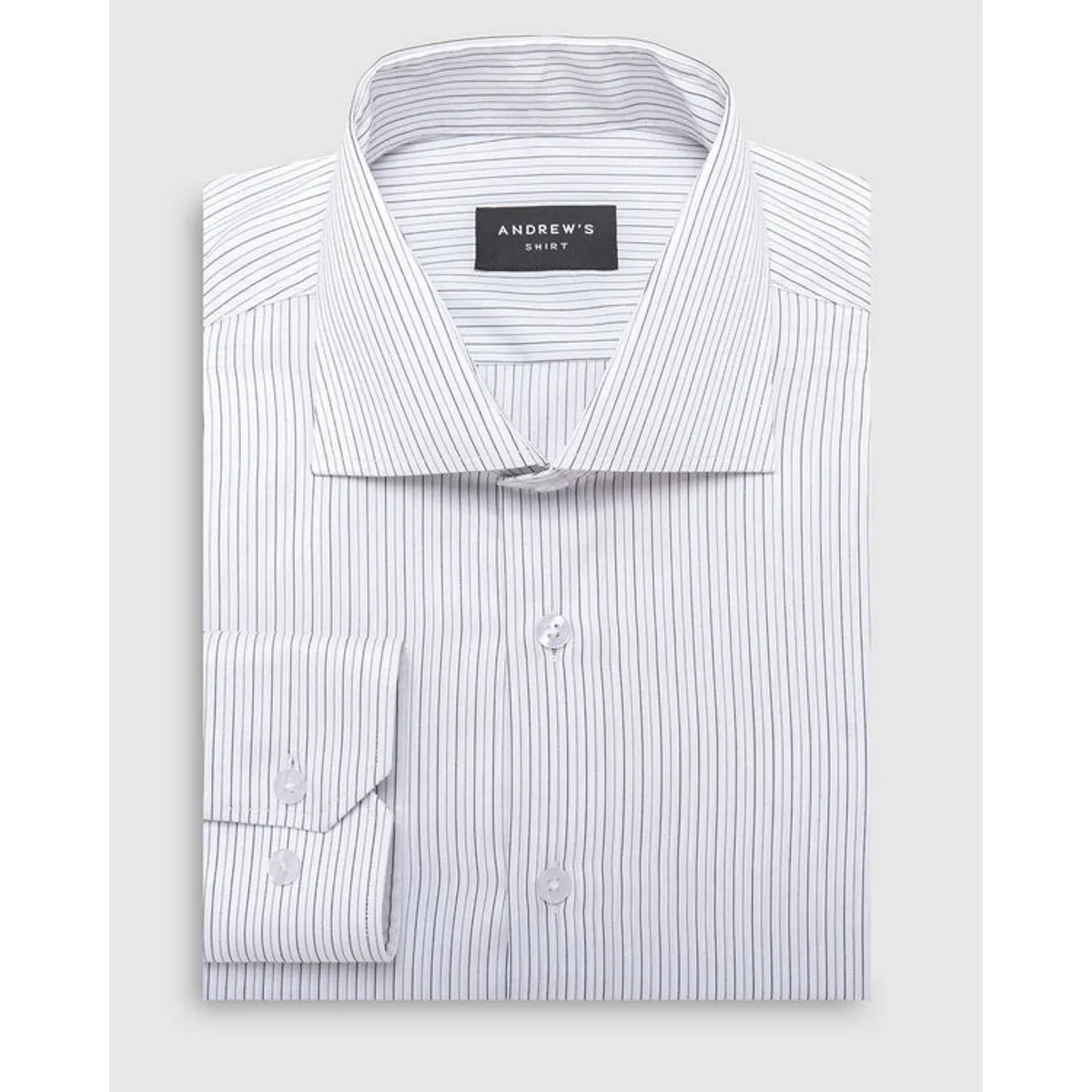 ANDREW'S TIES - camisa vestir - Puño simple blanco a rayas