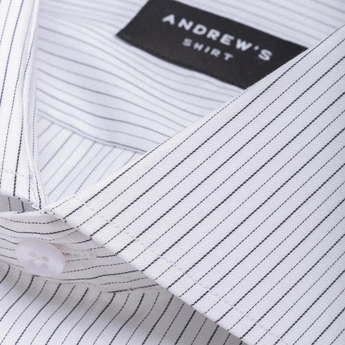 Andrew'S Ties - camisa vestir - Puño simple blanco a rayas