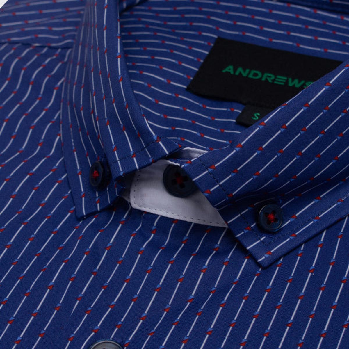ANDREW'S TIES - Camisa Casual - cuello button-down marga corta azul