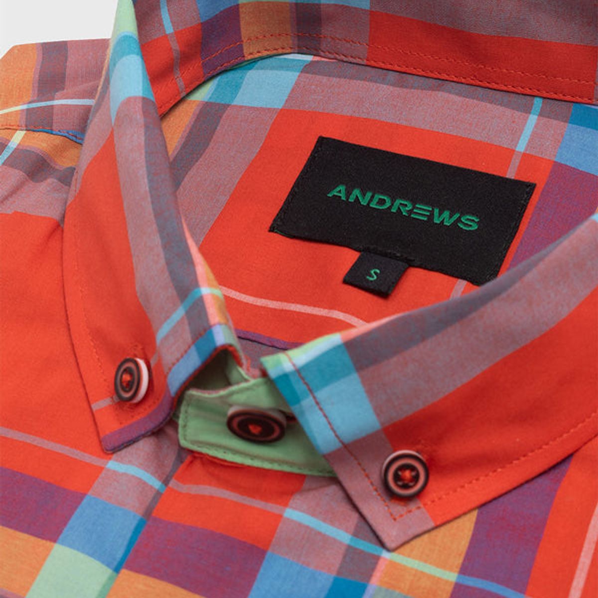 ANDREW'S TIES - Camisa Casual twill - cuello button-down marga corta regular rojo