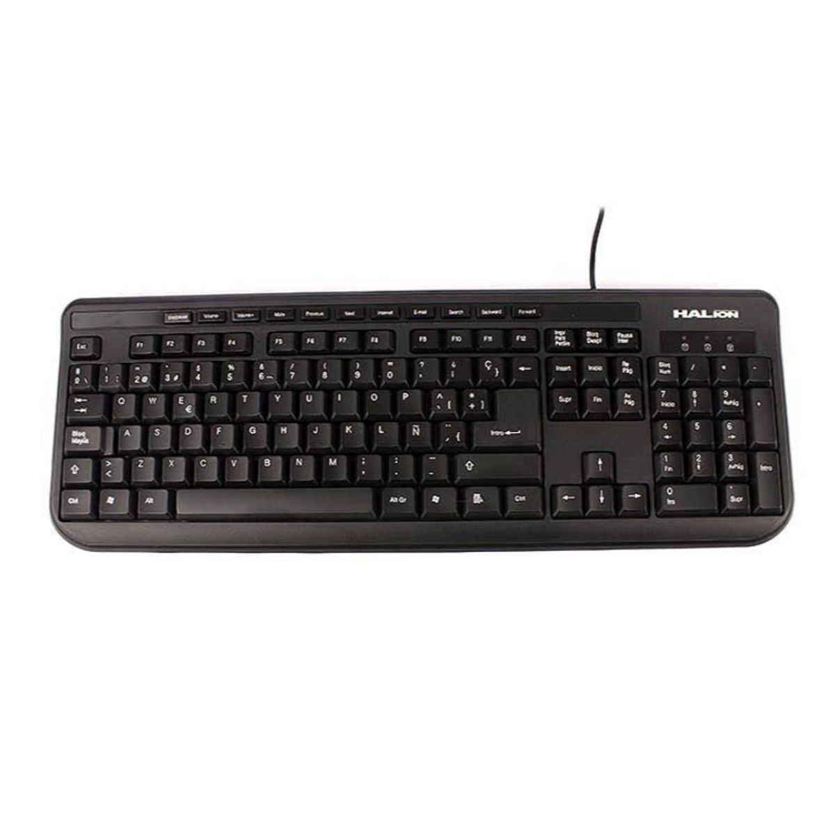 HALION - TECLADO MULTIMEDIA DE OFICINA HALION HA-K613 USB NEGRO