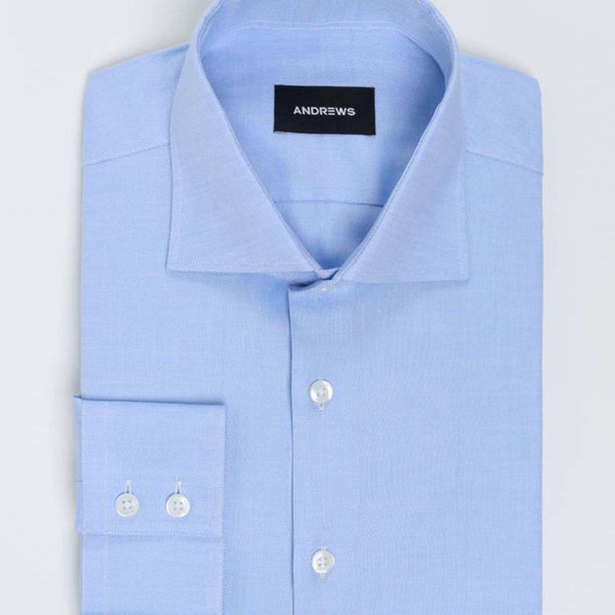 ANDREW'S TIES - Camisa Vestir Celeste puño simple 2 botones