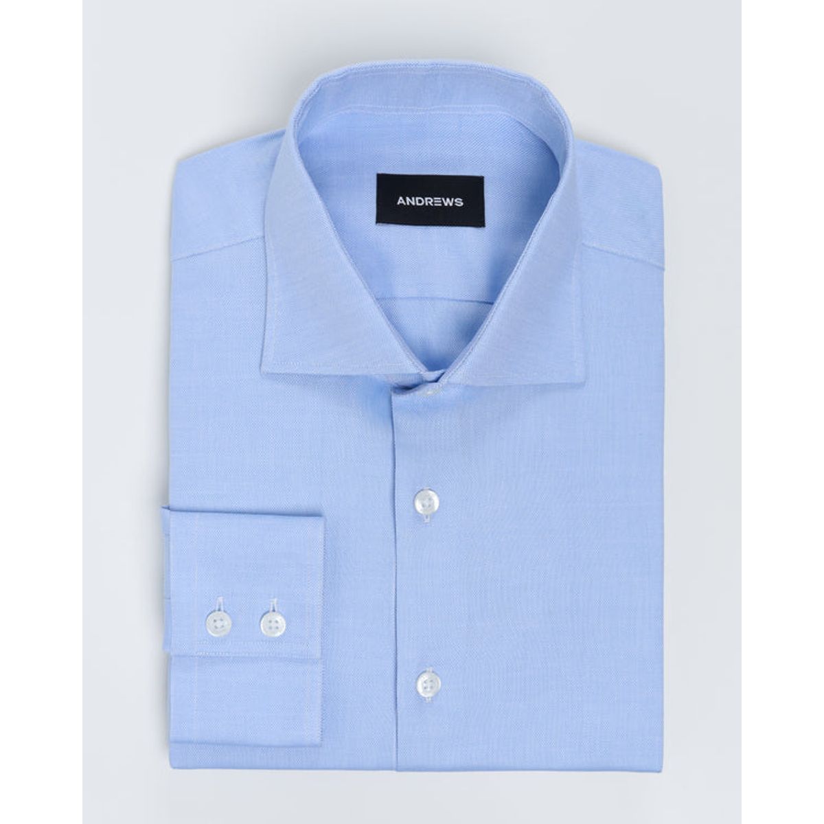 ANDREW'S TIES - Camisa Vestir Celeste puño simple 2 botones