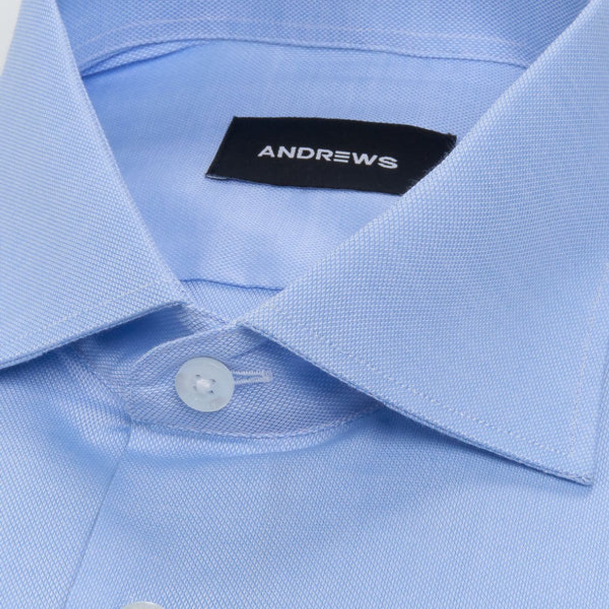 ANDREW'S TIES - Camisa Vestir Celeste puño simple 2 botones