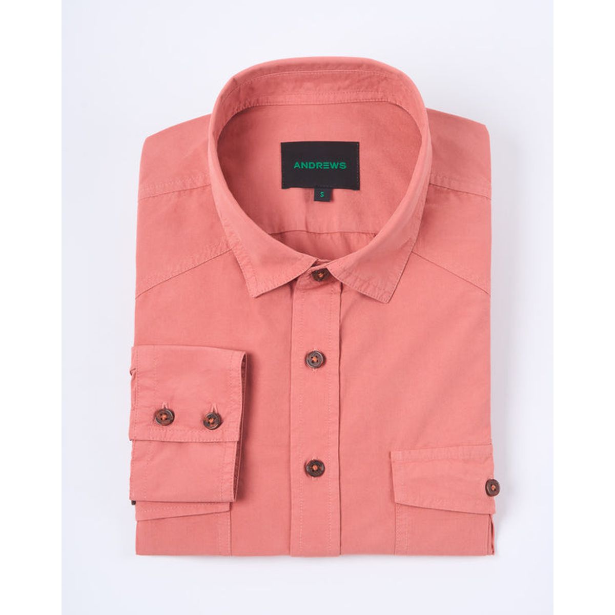 ANDREW'S TIES - Camisa Casual Garment Dye - Lantana