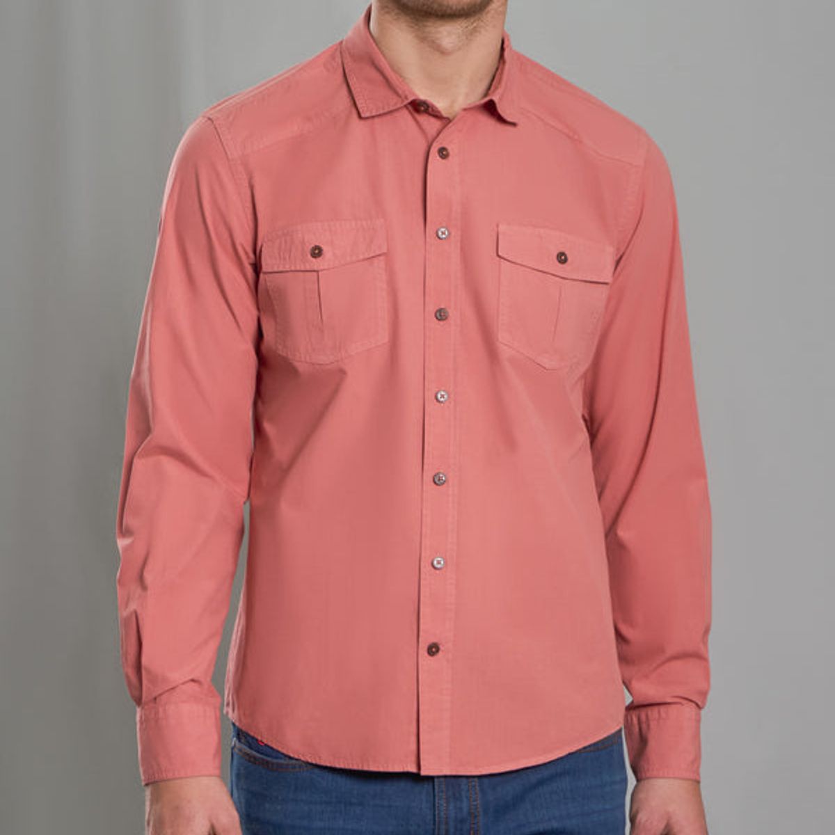 ANDREW'S TIES - Camisa Casual Garment Dye - Lantana