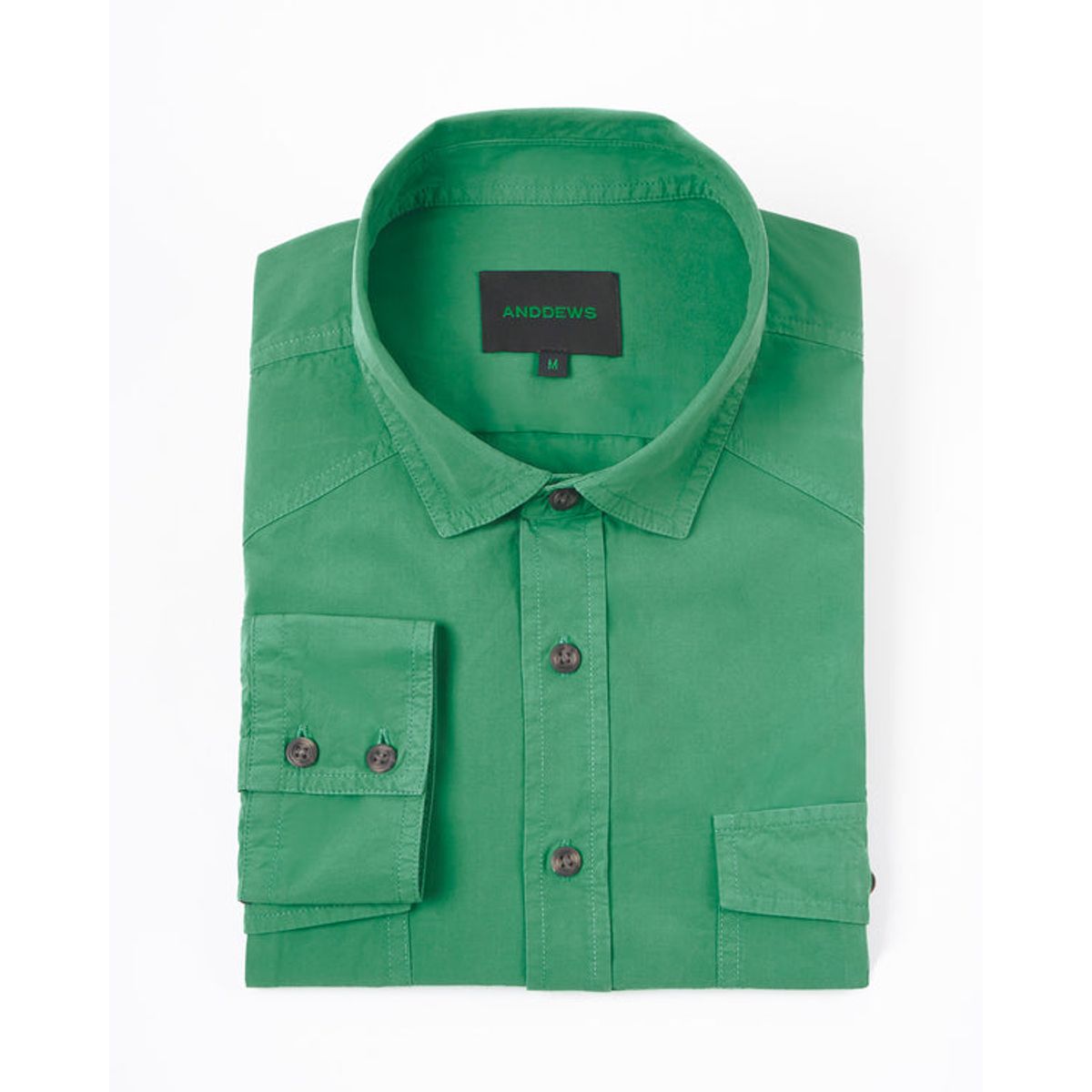 ANDREW'S TIES - Camisa Casual Garment Dye - Green