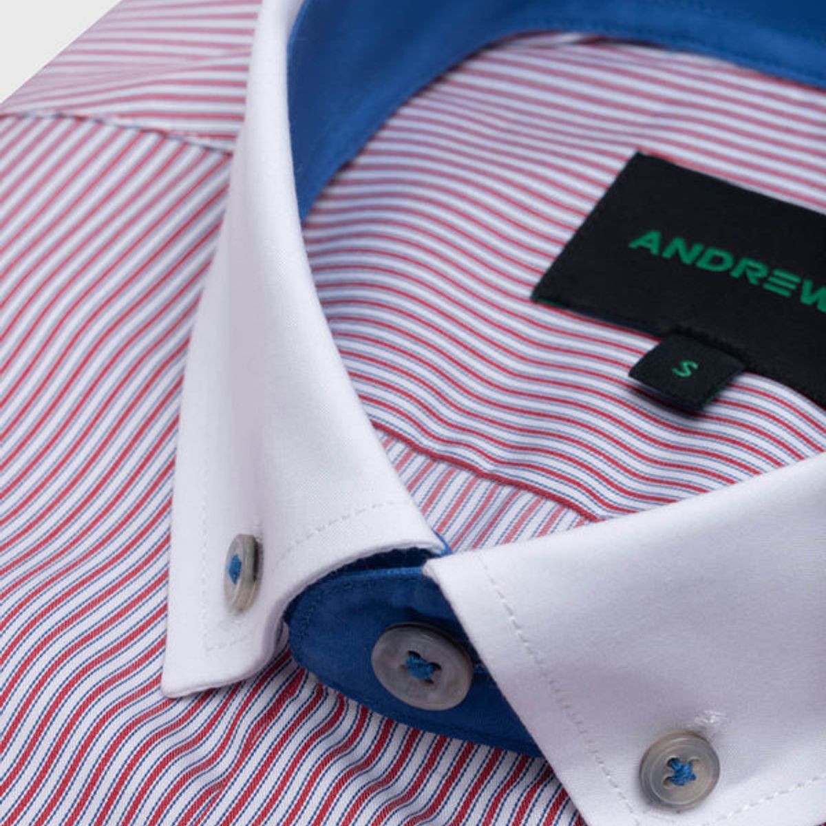 ANDREW'S TIES - Camisa Casual- cuello button-down  puño simple 2 botones rojo