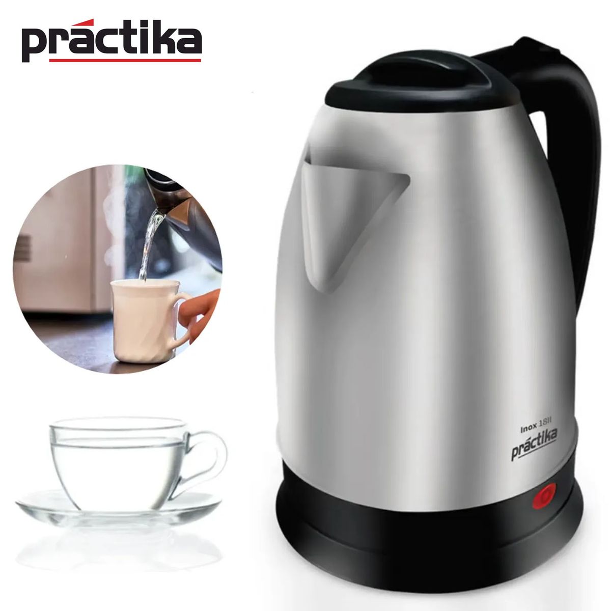 PRACTIKA - Hervidor Eléctrico Practika 1.8L INOX 18 - Acero inoxidable