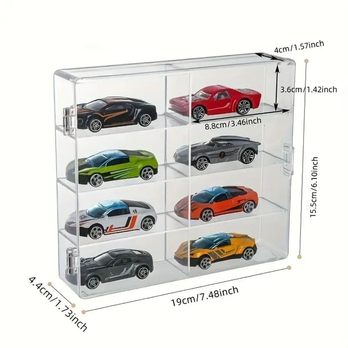 MEGIMPERU - Caja Organizador de Exhibición para Coches a Escala 1:64 para 08 Autos