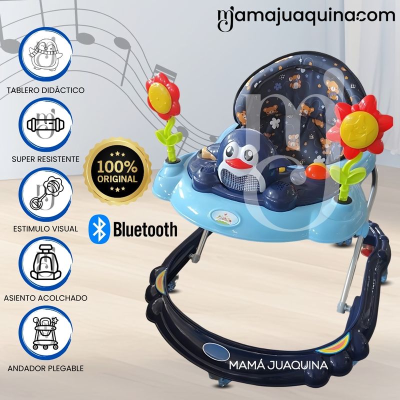 BABY - Andador Musical con Bluetooth «HAPPY PENGUIN II» Light Blue
