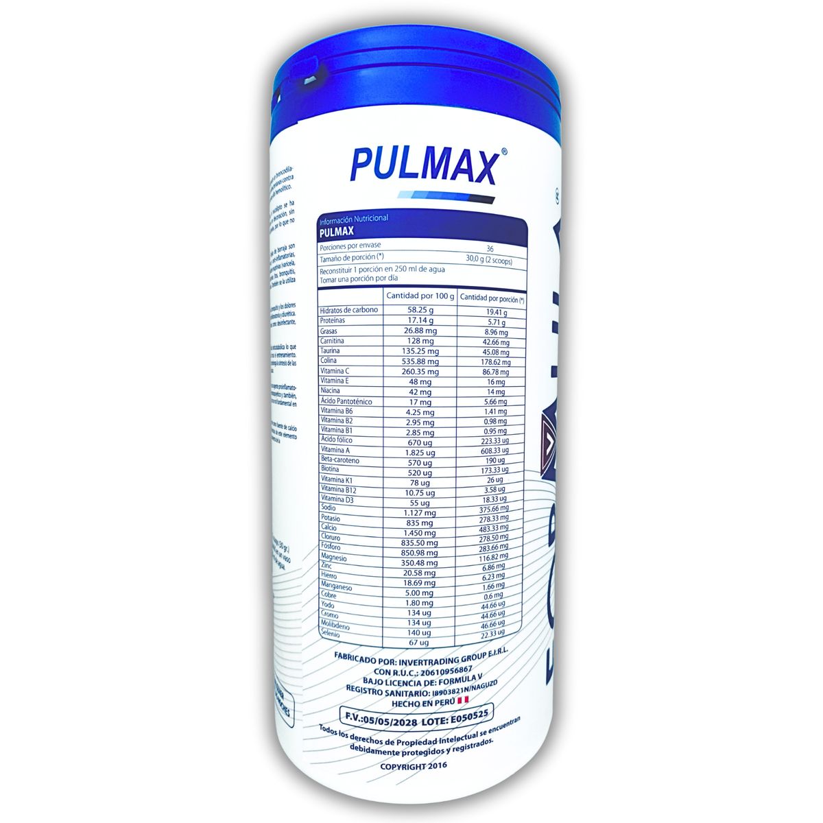GENERICO - SUPLEMENTO PARA PROTEGER Y FORTALECER PULMONES 1.1 KILO FORMULA V