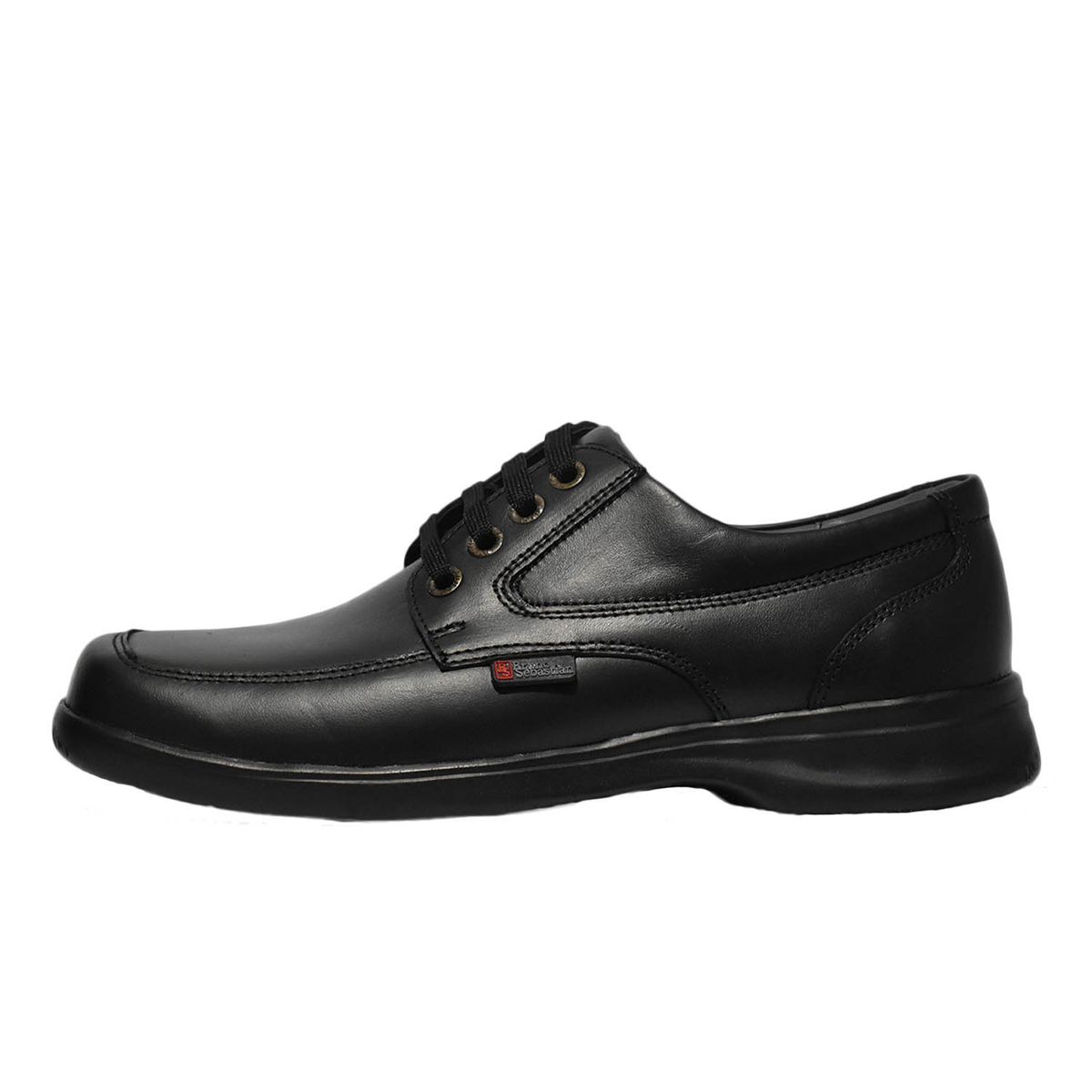 BRUNO SEBASTIAN - ZAPATO ESCOLAR PARA JOVEN BRUNO SEBASTIAN CUERO NEGRO CASUAL PASADOR