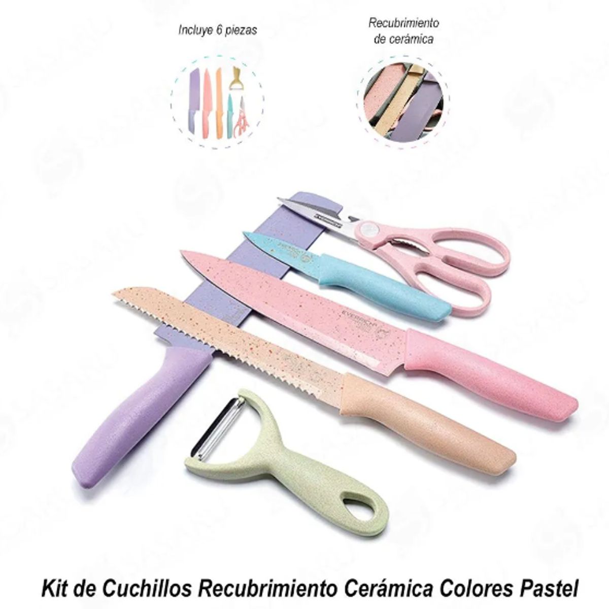 GENERICO - Set de cuchillos color pastel