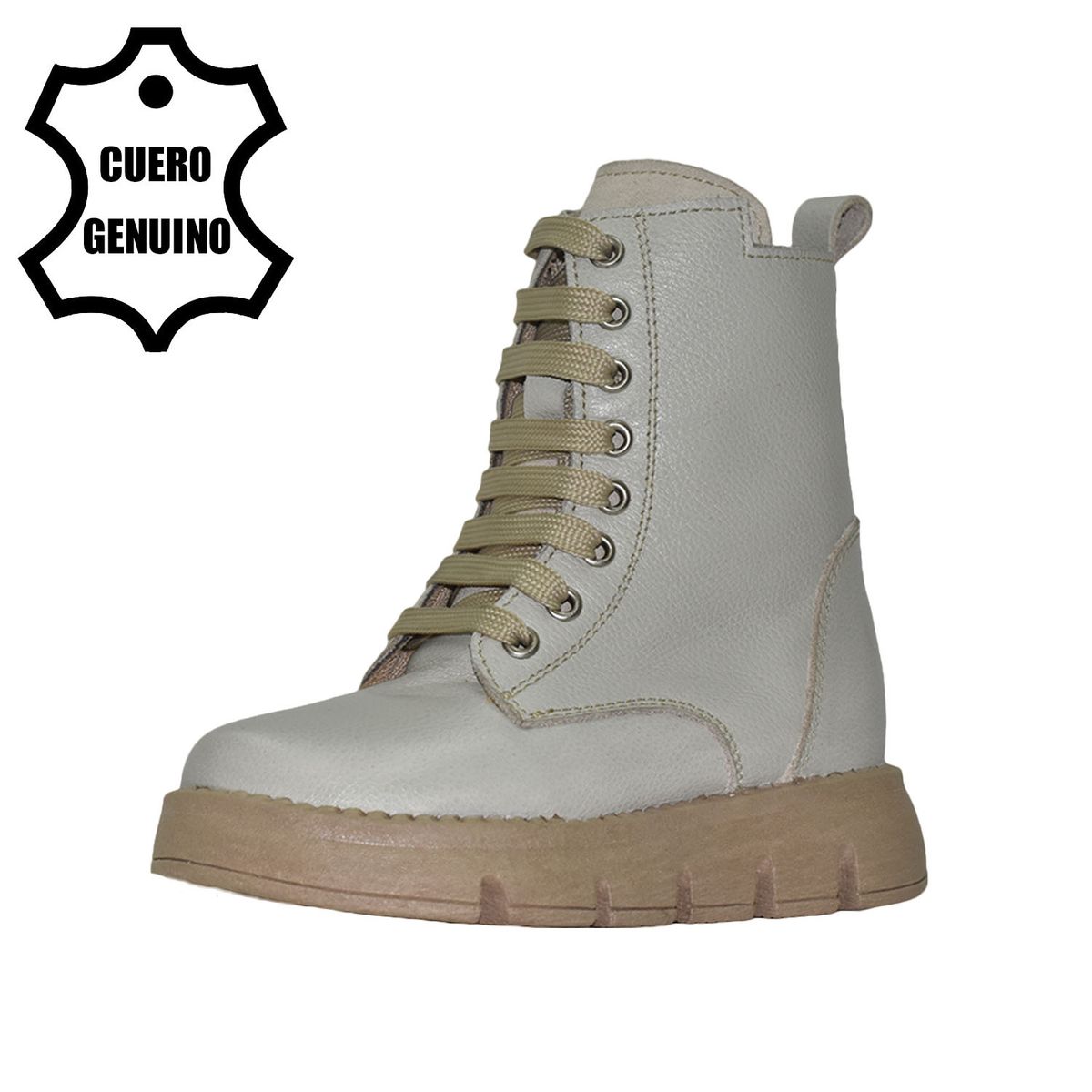 BRUNO KIDS - BOTÍN NIÑA BRUNO KIDS DE CUERO BLANCO HUMO