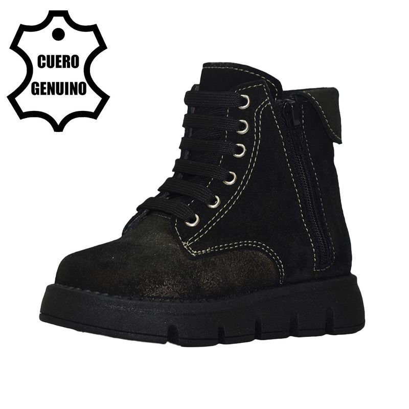 BRUNO KIDS - BOTÍN NIÑA BRUNO KIDS DE CUERO RENOBUCK NEGRO