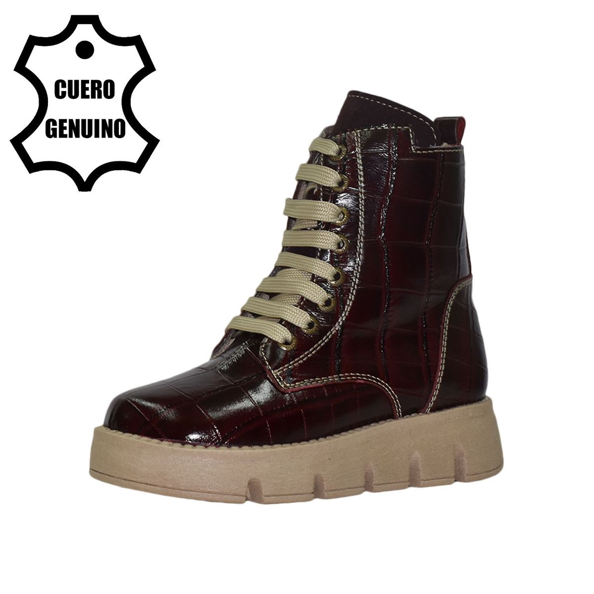 BRUNO KIDS - BOTÍN NIÑA BRUNO KIDS DE CUERO GUINDA CROCOX