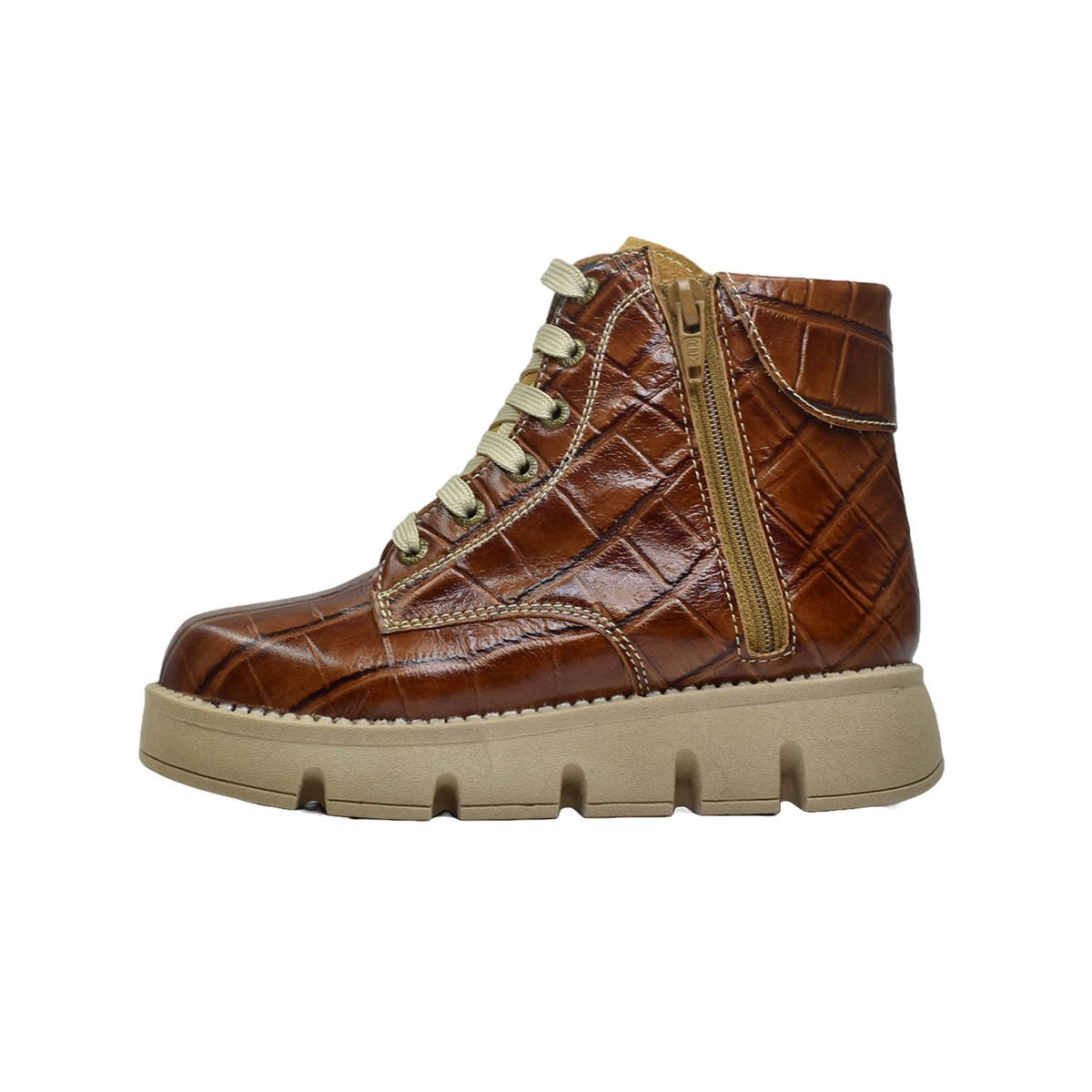 BRUNO KIDS - BOTÍN NIÑA BRUNO KIDS DE CUERO NATURAL CROCOX